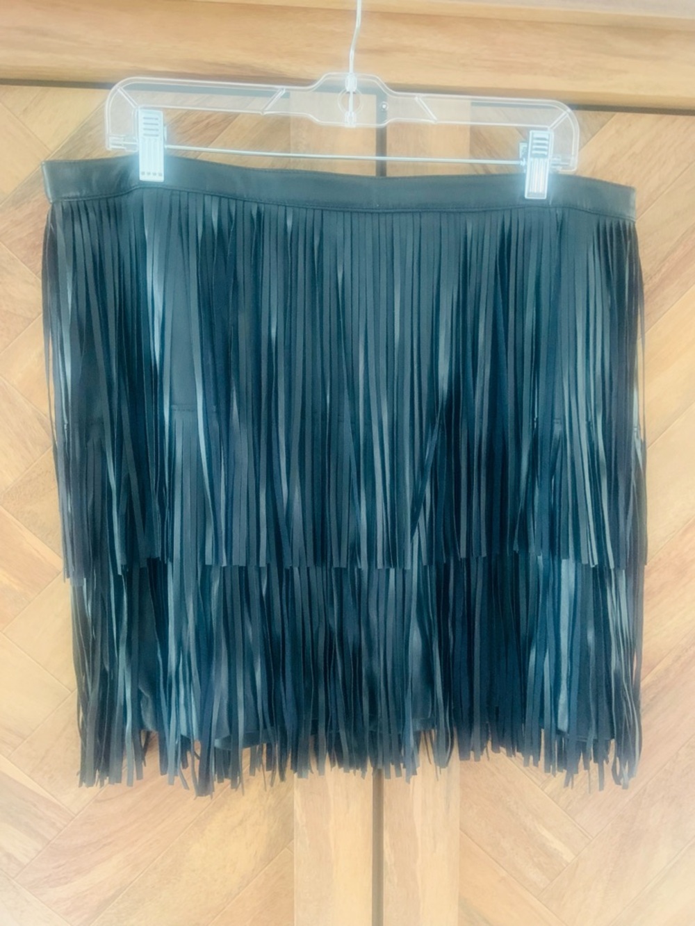 a.n.a Black Fringe Mini Skirt